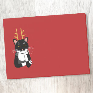 Bored Annoyed Christmas Cat Post-it Klebezettel