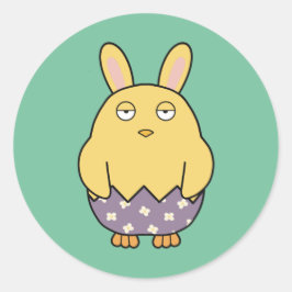 Bored Bunny Chick 03 Runder Aufkleber