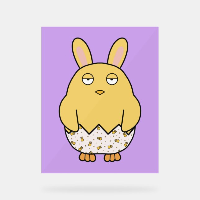 Bored Bunny Chick Acrylschild (Vorderseite)