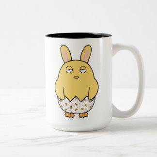 Bored Bunny Chick Zweifarbige Tasse