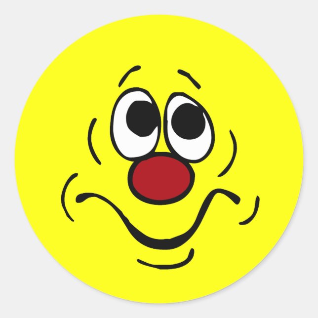 Bored Face Grumpey Runder Aufkleber (Vorderseite)