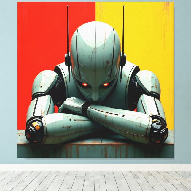 Bored Robot Leinwanddruck (Insitu (Holzboden))