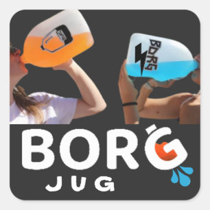 bOrG Social Media Trink Raver Cocktail KANNENETIKE Quadratischer Aufkleber