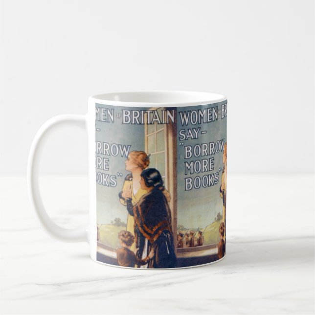 Borgen Sie mehr Buch-Tasse Kaffeetasse (Links)