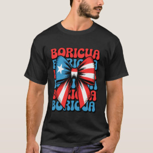 Borica-Schmachtlappen-Schleife Puerto Rico-Flagge T-Shirt