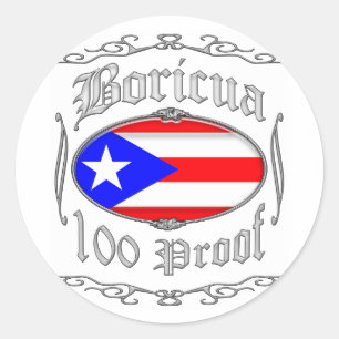 Boricua 100 Proof2 Runder Aufkleber