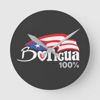Boricua 100% Puerto Rico Clock Runde Wanduhr