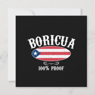 Boricua 100% Puerto Rico Grußkarte (FLAT) Feiertagskarte