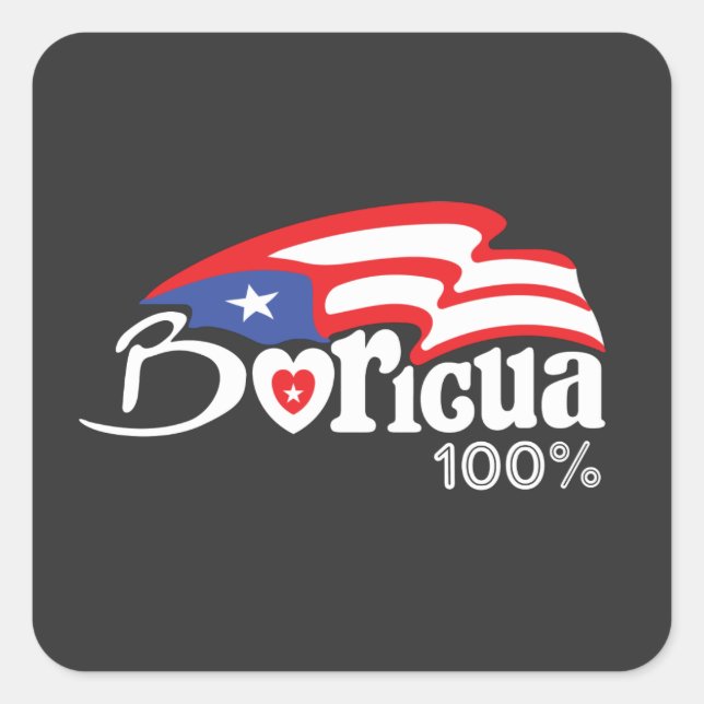 Boricua 100 % Puerto Rico Sticker (Vorderseite)