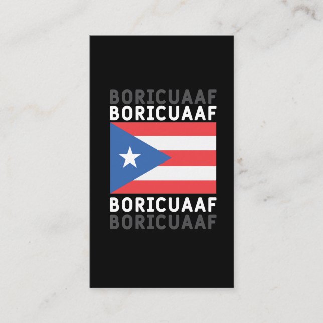 Boricua AF Puerto Rico Flaggenpreis Visitenkarte (Vorderseite)