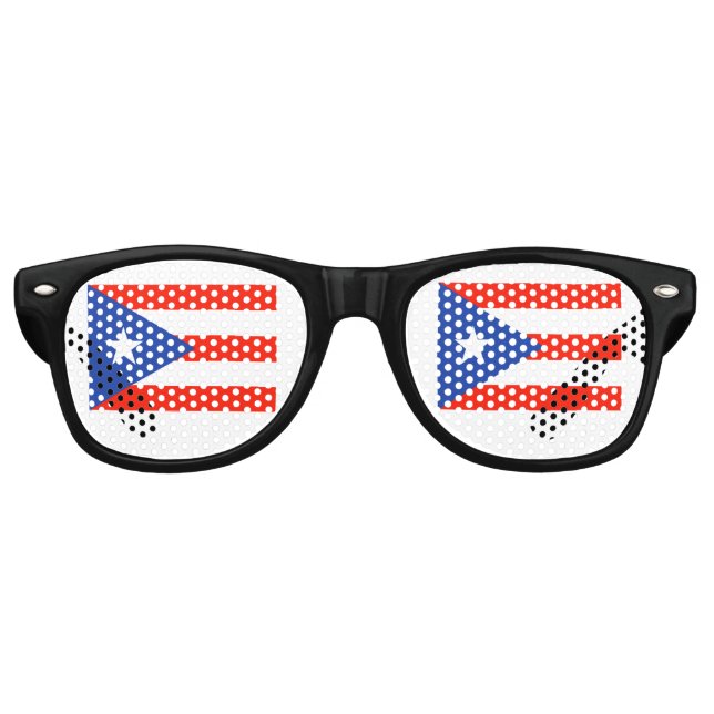 Boricua Banderas Puerto Rico Flaggen 4Sophia Partybrille (Vorderseite)