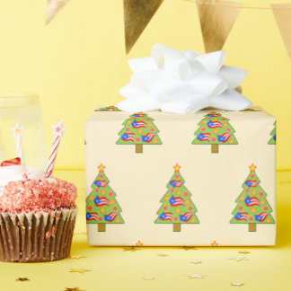 Boricua Christmas Tree Flag wrapping paper Geschenkpapier