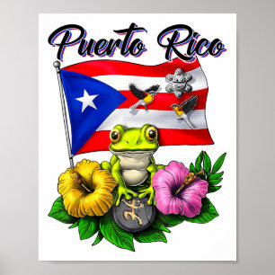 Boricua Coqui Frog Taino Puerto Rico Puerto Rico Poster