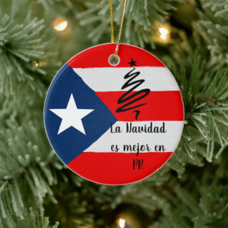 Boricua coqui Puerto Rico Fahne Weihnachten Keramik Ornament