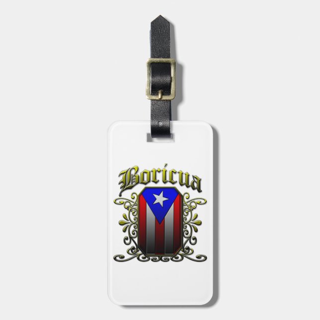 Boricua Gepäckanhänger (Vorderseite vertikal)