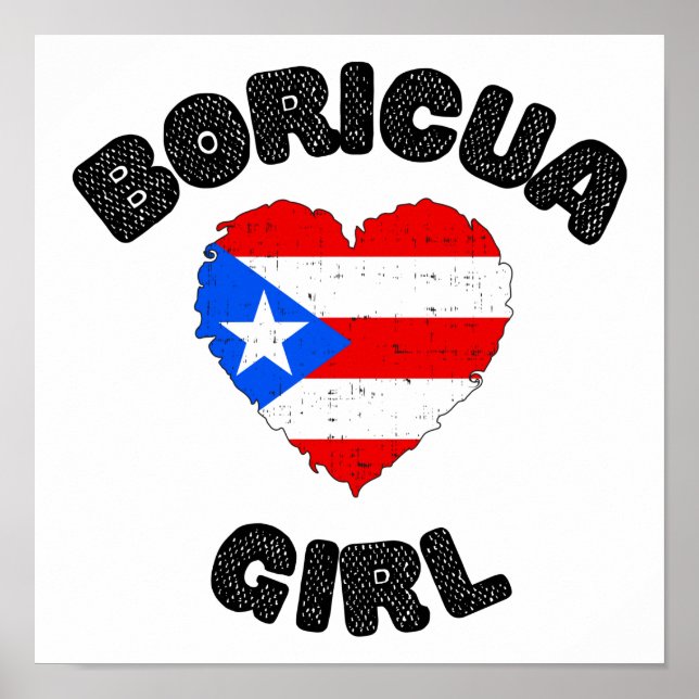 Boricua Girl Puerto Rico Niedlich Poster (Vorne)