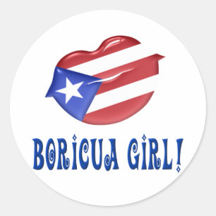 Boricua Girl Runder Aufkleber