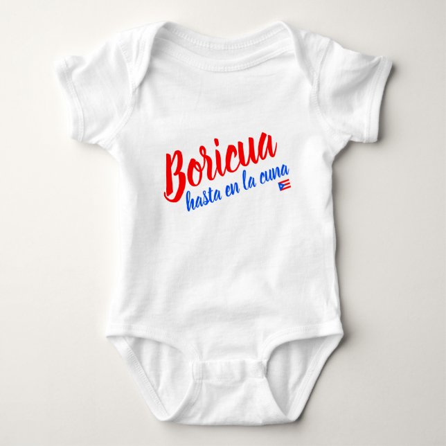 Boricua Hasta en la Cuna Puerto Rico Baby Strampler (Vorderseite)