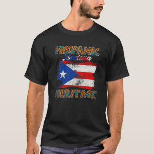 Boricua Hispanic Heritage Monat Puerto Rico Fahne T-Shirt
