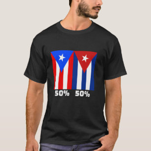 Boricua Kubaner Puerto Rico Kubanische Eltern Flag T-Shirt