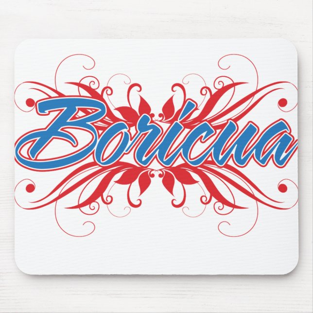 Boricua mit Blumen Mousepad (Vorne)