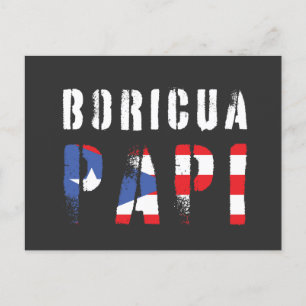 Boricua Papi Puerto Rico Vater Flag Postkarte