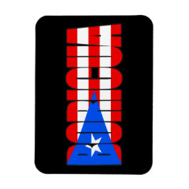 Boricua Puerto Rican Flag Typography Magnet