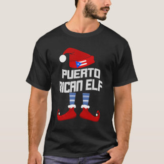 Boricua Puerto Rico Elf Matching Family Group Chr T-Shirt