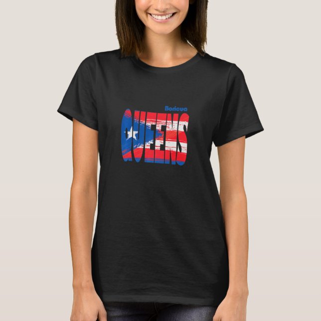 Boricua Roots Puerto Rico Pride PR Queens Puerto R T-Shirt (Vorderseite)