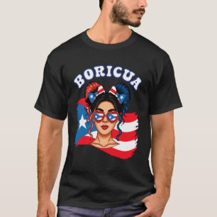 Boricua unordentlicher Knoten Puerto Rico puerto-r T-Shirt