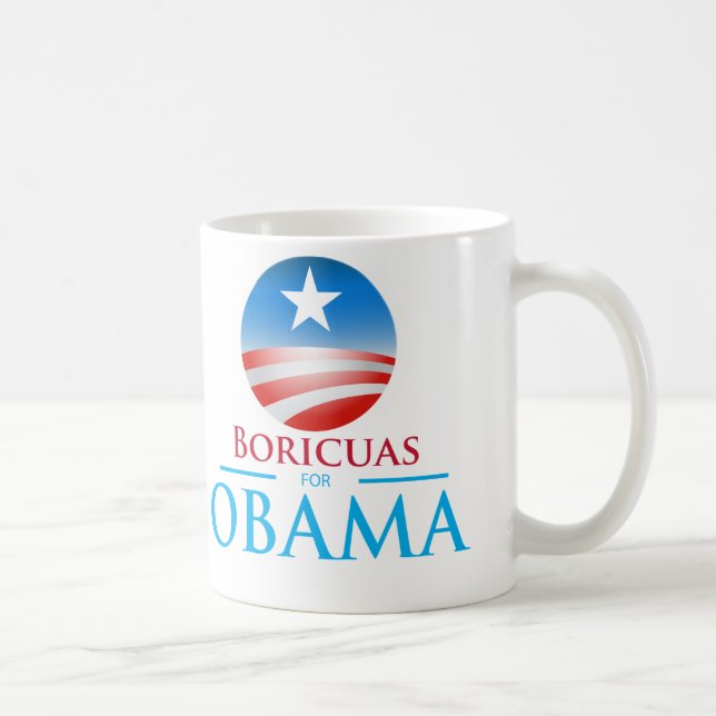 Boricuas für Obama Tasse (Rechts)