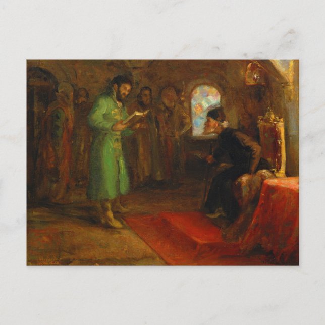 Boris Godunov mit Ivan der Schreckliche Postkarte (Vorderseite)