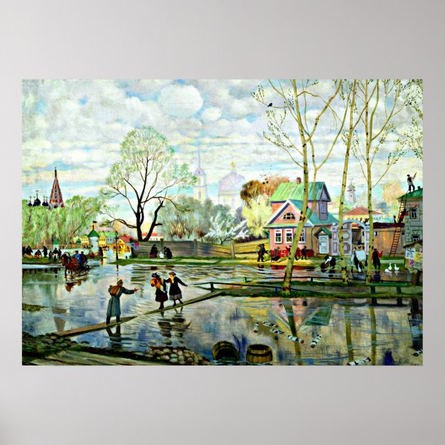Boris Kustodiev Art: Frühling, Gemälde von Kustodi Poster (Vorne)