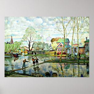 Boris Kustodiev Kunst: Frühling, Gemälde von Kus Poster