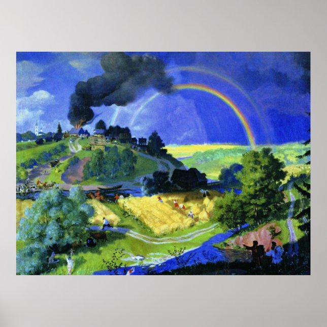 Boris Kustodiev nach dem Sturm, Poster (Vorne)