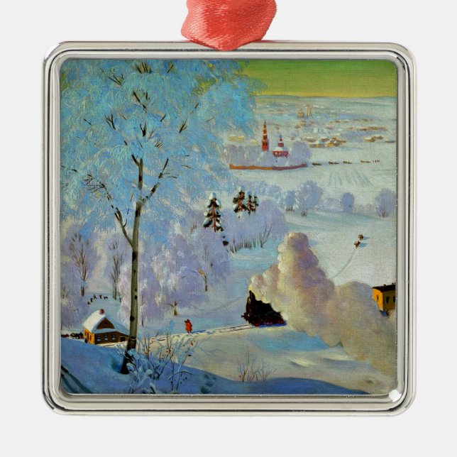 Boris Kustodiev - Skifahrer, Ornament Aus Metall (Vorne)