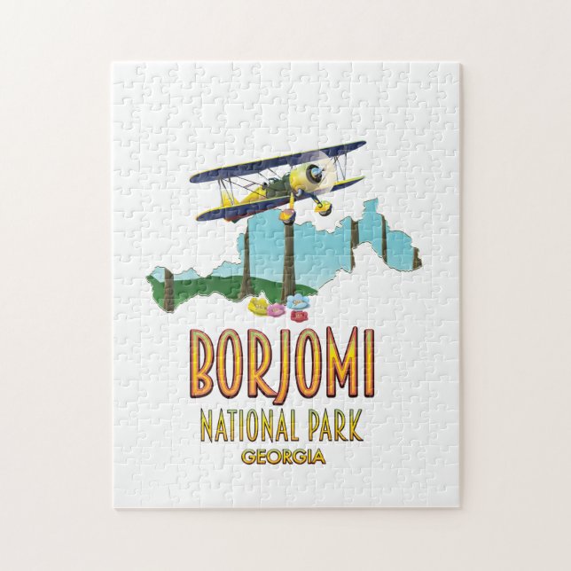 Borjomi Nationalpark Georgia Karte Puzzle (Vertikal)