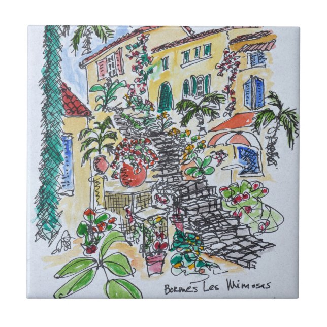 Bormes-les-Mimosas| Provence-Alpes-cote d'azur Fliese (Vorderseite)