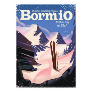 Bormio, Sondrio, Lombardei, Italien Skiplakat. Fotodruck