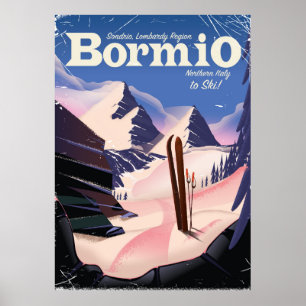 Bormio, Sondrio, Lombardei, Italien Skiplakat. Poster
