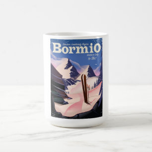 Bormio, Sondrio, Lombardei, Italien Skiposter. Kaffeetasse