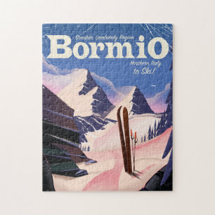 Bormio,Sondrio, Lombardy Region, Italy ski poster. Puzzle