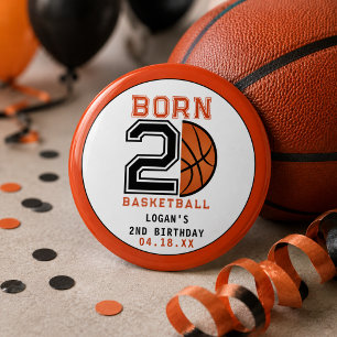 Born 2 Ball Basketball 2. Geburtstagsfeier Button