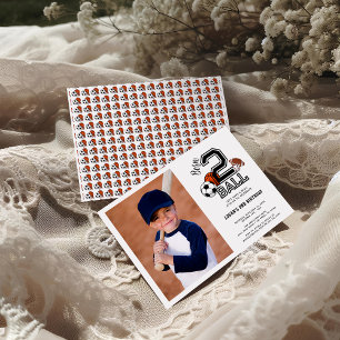 Born 2 Ball Sport-Themen-Party für Jungen zum 2. G Einladung