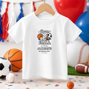 Born 2 Ball Sport-Themen-T-Shirt für Jungen zum 2. Baby T-shirt
