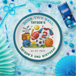Born 2 Ball Sports Theme Boy’s 2nd Birthday Party Pappteller