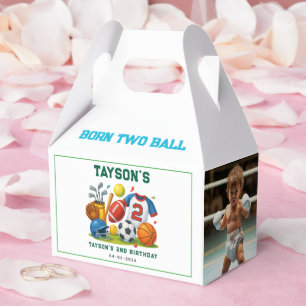 Born 2 Ball Sports Theme Jungen 2. Geburtstagsfeie Geschenkschachtel