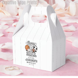 Born 2 Ball Sports Themed Boy 2nd Birthday Party Geschenkschachtel