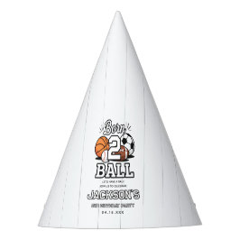 Born 2 Ball Sports Themed Boy 2nd Birthday Party Partyhütchen