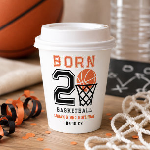 Born 2 Basketball Sport-Junge zum 2. Geburtstag Pappbecher